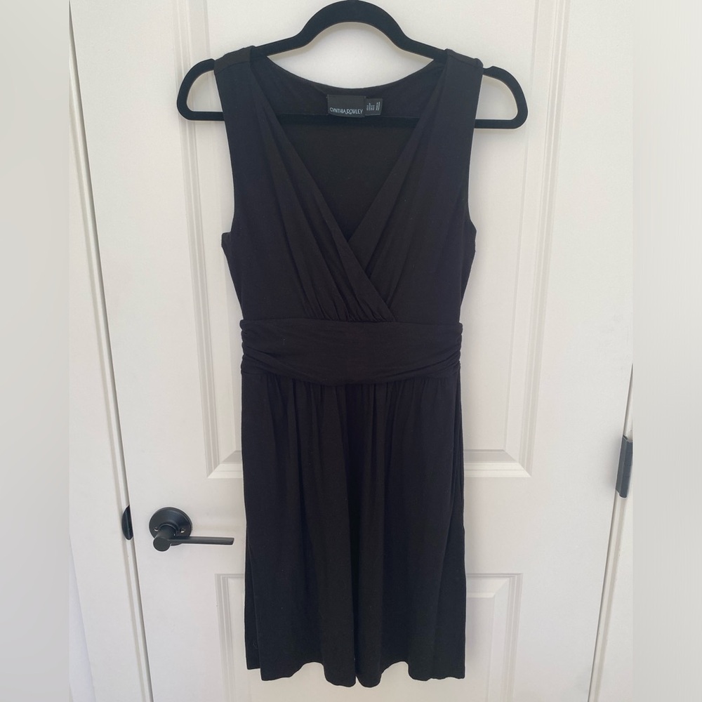 Cynthia Rowley Black Jersey Faux Wrap Dress